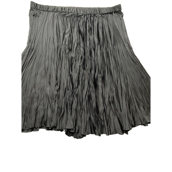 J Jill‎ Skirt Womens 3X Black Crinkle Pleated Pull On Midi Polyester Lightweight - Picture 1 of 12
